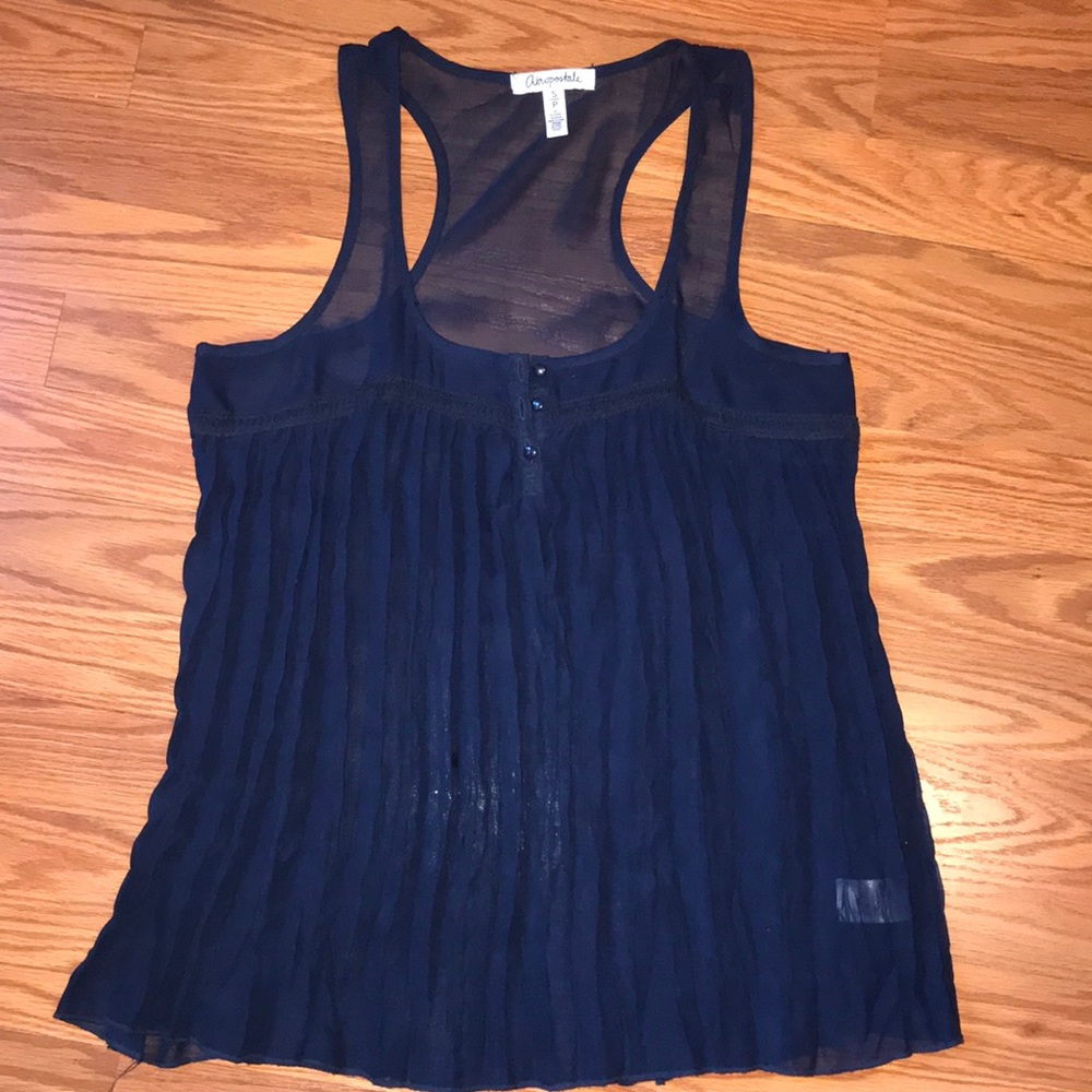Navy blue sleeveless blouse